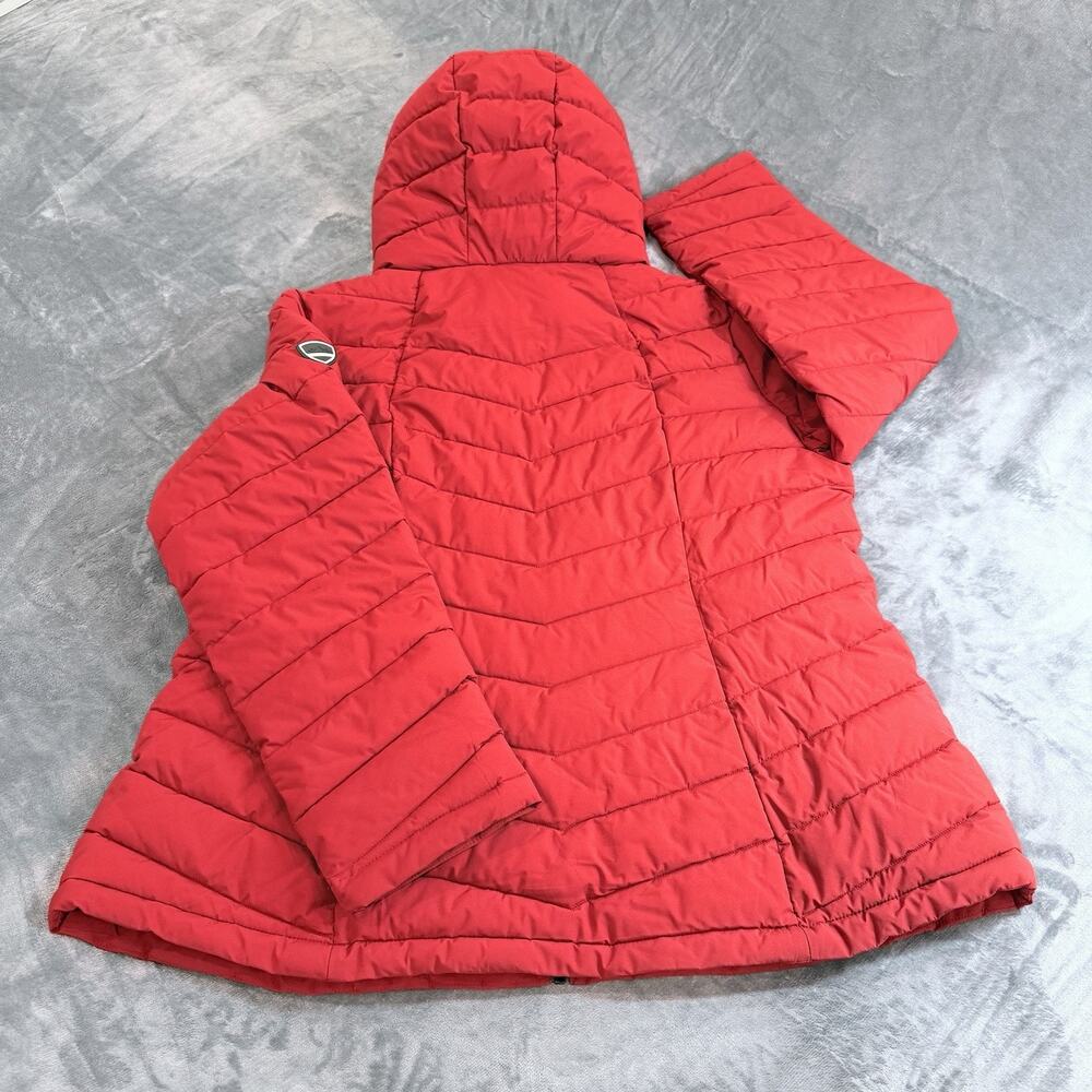 Women's Sz 2XL HFX Performance Hooded Puffer Coat Parka Red Quilted Gorpcore - Picture 2 of 14